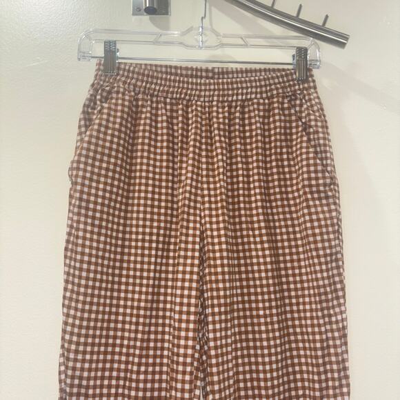 niū Checkered Pants – Size Small – Brown & White Gingham | Made in Italy - Picture 6 of 15